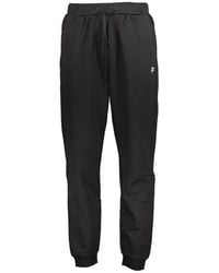 Fila - Broeken ,Zwart ,Sportieve Elastische Taillebroek Met Manchetten - Lyst