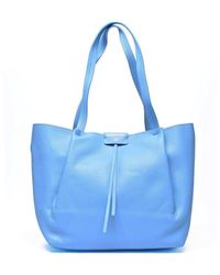 Patrizia Pepe - Leder Shopper Tasche Mit Clip-Verschluss - Lyst