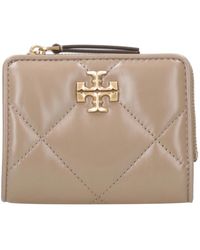 Tory Burch - Gepolstertes lederportemonnaie mit doppel-t-logo - Lyst