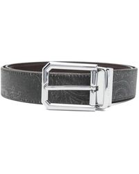 Etro - Kasjmier Motief Zwart Leren Riem - Lyst