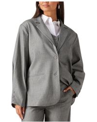 Refined Department - Jassen ,Grijs ,Polyester Mikky Blazer - Lyst