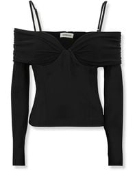 Jonathan Simkhai - Tops ,Zwart ,Rayon Hazel Off Shoulder Top - Lyst