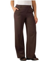 Object - Broeken ,Bruin ,Polyester Bruine Wide Pant Voor Stijlvolle Herfst/Winter - Lyst