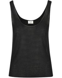 Saint Laurent - Ribgebreide Tanktop - Lyst