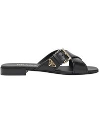 Prada - Leren Slider Sandaal - Lyst