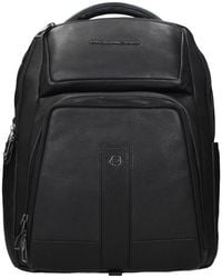 Piquadro - Schwarzer Leder-Rucksack Mit Vintage-Effekt - Lyst