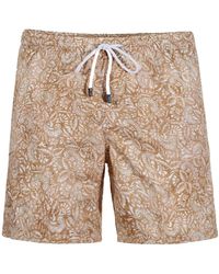 Barba Napoli - Badmode ,Polyester Gestreepte Elastische Taille Shorts - Lyst