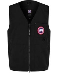 Canada Goose - Jassen ,Zwart ,Katoen Logo Vest Zwarte Jas Rits - Lyst
