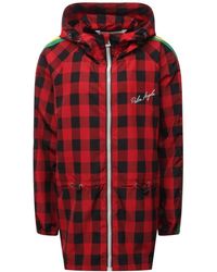 Palm Angels - Jassen ,Rood ,Rode Windbreaker Jas Stijlvol Comfortabel - Lyst