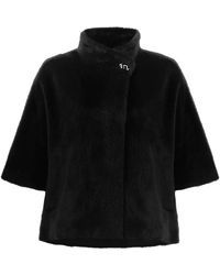 Joseph Ribkoff - Jassen ,Zwart ,Polyester Faux Fur Jas - Lyst