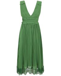 Self-Portrait - Chiffon Midi Jurk - Lyst