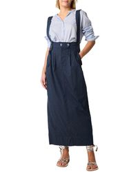 ALESSIA SANTI - Rokken ,Blauw ,Katoen Longuette Rok - Lyst