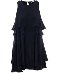 Ami Paris - Jurk Met Ruches En Ronde Hals - Lyst