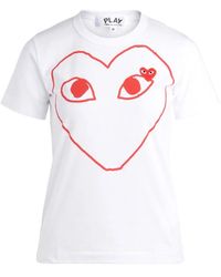 COMME DES GARÇONS PLAY - Camiseta blanca con corazón rojo - Lyst