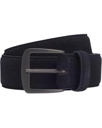 HUGO - Accessoires ,Blauw ,Suède Italiaans Suède Riem Met Gunmetal Gesp - Lyst