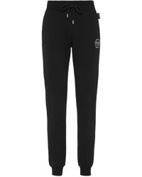 Philipp Plein - Broeken ,Zwart ,Katoen Crystal Hexagon Joggingbroek - Lyst