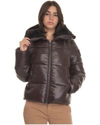 Save The Duck - Gewatteerde Korte Harrington-Jas Met Imitatiebont - Lyst
