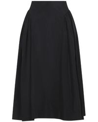 Simone Rocha - Overdreven Heupdetail Zwarte Midi Rok - Lyst