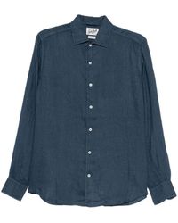 MC2 Saint Barth - Overhemden ,Blauw ,Linnen Raphael Linen Shirt - Lyst
