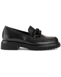 Gabor - Schwarze leder winter mokassins - Lyst