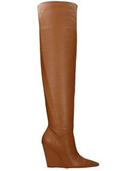 Stuart Weitzman - Bruin Leren Over De Knie Laarzen - Lyst