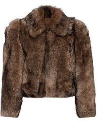 Chloé - Jassen ,Bruin ,Leer Leren Jas Met Teddy Voering - Lyst