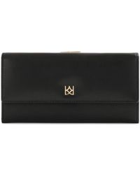 Kazar - Accessoires ,Zwart ,Leer Klassieke Zwarte Leren Portemonnee - Lyst