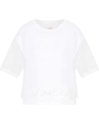 ARMANI EXCHANGE - Cropped t-shirts - Lyst
