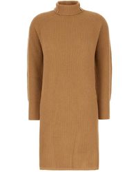 Max Mara - Kleedjes ,Bruin ,Wol Elegante Jurken Collectie - Lyst