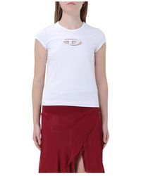 DIESEL - T-Shirt Mit Cutout-Logo Slim Fit - Lyst