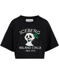 Iceberg - T-shirt with cartoon graphics and logo - Lyst