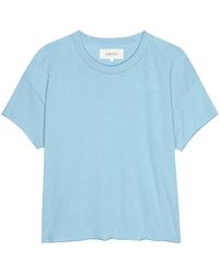 The Great - Tops ,Blauw ,Katoen T-Shirt Crop - Lyst