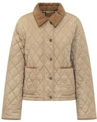 Burberry - Corduroy Collar Diamond Quilted Jacket - Lyst