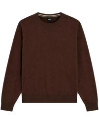 HUGO - Truien & Vesten ,Bruin ,Katoen Upacas-Trui Met Ronde Hals - Lyst