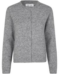 Samsøe & Samsøe - Truien & Vesten ,Grijs ,Wol Grijze Melange Alpaca Cardigan - Lyst
