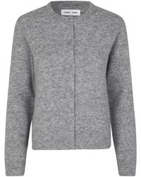 Samsøe & Samsøe - Truien & Vesten ,Grijs ,Wol Grijze Melange Alpaca Cardigan - Lyst