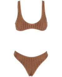 VENUJA - Badmode ,Bruin ,Tweed Brassiere Bikini Set - Lyst