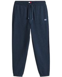 Tommy Hilfiger - Broeken ,Blauw ,Katoen Badge Joggers - Lyst