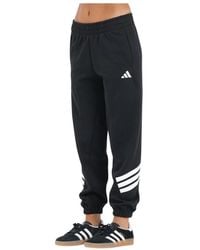 adidas - Fitness ,Zwart ,Katoen Sportieve Future Icons 3-Stripes Zwarte Broek - Lyst