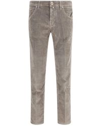 Jacob Cohen - Graue Cordhose Mit Fünf Taschen Und Knopfverschluss - Lyst