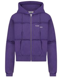 flâneur - Lila Zip-Up Hoodie Mit Karomuster - Lyst