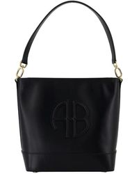 Anine Bing - Zwarte Leren Bucket Bag - Lyst