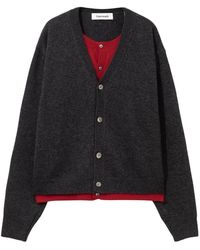 Tonywack - Truien & Vesten ,Grijs ,Wol Wol En Kasjmier Gelaagde Cardigan - Lyst