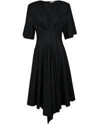 Alexandre Vauthier - Kleedjes ,Zwart ,Katoen Lange Katoenen Jurk - Lyst