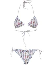 MC2 Saint Barth - Badmode ,Veelkleurig ,Nylon Frou Frou Sagitami Triangle Bikini - Lyst