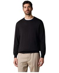 Brooks Brothers - Truien & Vesten ,Zwart ,Katoen Gemerceriseerd Katoenen Shirt Met Ronde Hals - Lyst