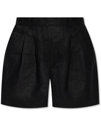 Posse - Korte Broeken ,Zwart ,Leer Marchello Linen Shorts - Lyst
