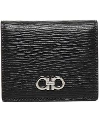 Ferragamo - Accessoires ,Zwart ,Leer Wallet Met Logo Interieur - Lyst