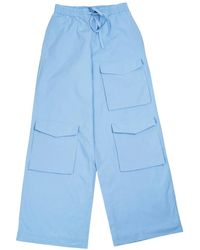 Essentiel Antwerp - Pantalones cargo con bolsillos en azul cielo - Lyst