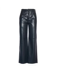 Max Mara - Broeken ,Blauw ,Polyester Wide-Leg Gecoate Broek Blu Marino - Lyst